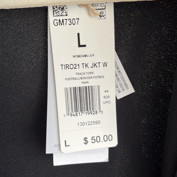 🤍🖤adidas Tiro21 Track Jacket Women’s -Black/White- L-NWT - Picture 15 of 15